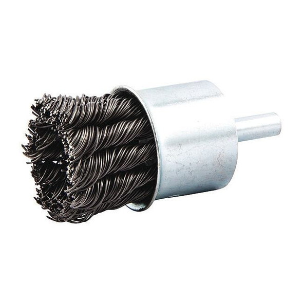 End Brush, Shank 1/4", Wire 0.020" dia., Wire Dia.: 0.02 in