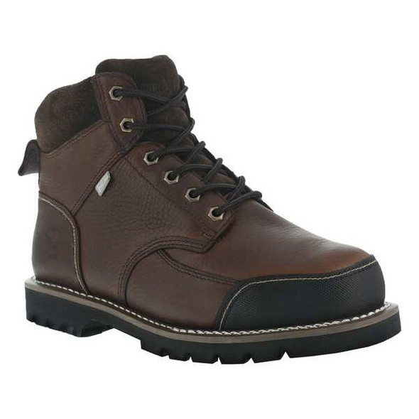 Men's 6-Inch Work Boot, 9 1/2 W, Steel Toe, 6 in H, Brown, IA0163