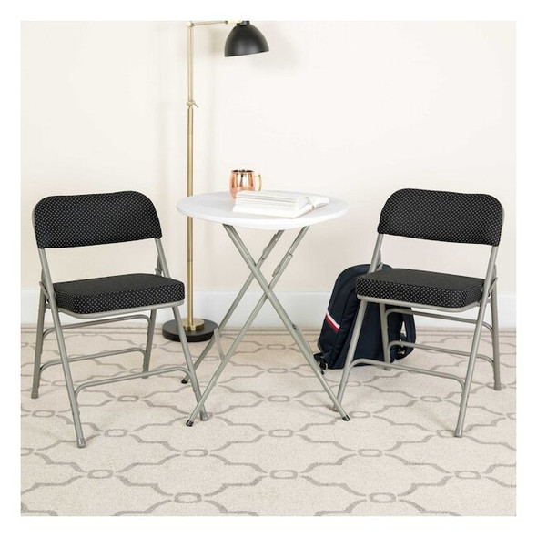 Flash Furniture Black Fabric Folding Chair,PK4 4-AW-MC320AF-BK-GG