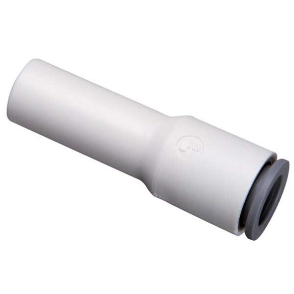 Push-Fit Adapter Fitting, 1/4 in Tube Size, Bio-Based Nylon, White, 10 PK