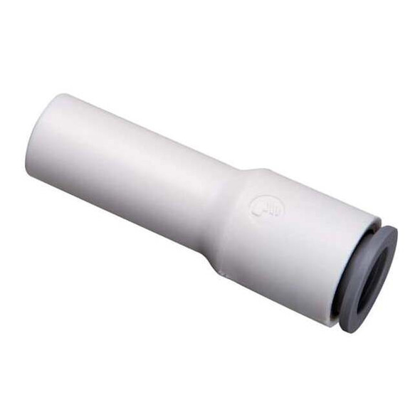 Push-Fit Adapter Fitting, 1/4 in Tube Size, Bio-Based Nylon, White, 10 PK