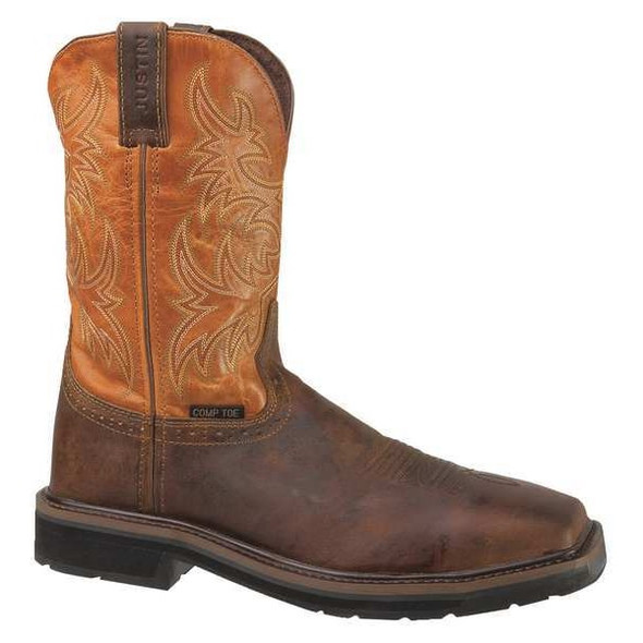 Stampede, Men's 11 in Composite Toe Western Boot, Brown, 8 1/2EE, EE, WK4812