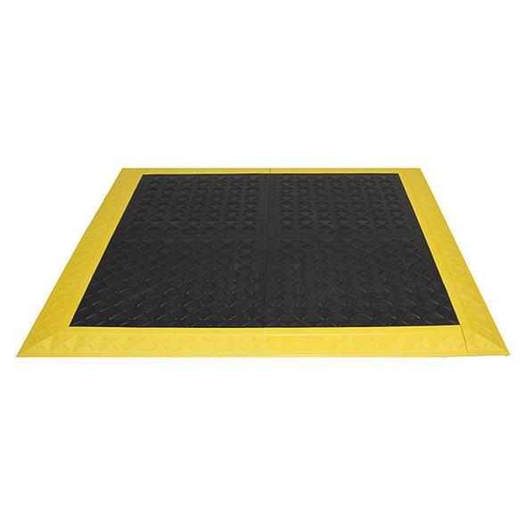 Interlocking Antifatigue Mat Kit, Vinyl, 3 ft W x 3 ft L, 1 in Thick