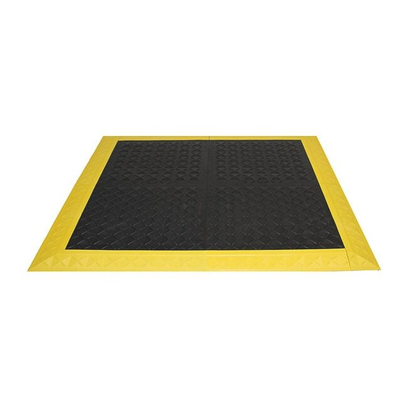 Interlocking Antifatigue Mat Kit, Vinyl, 3 ft W x 3 ft L, 1 in Thick