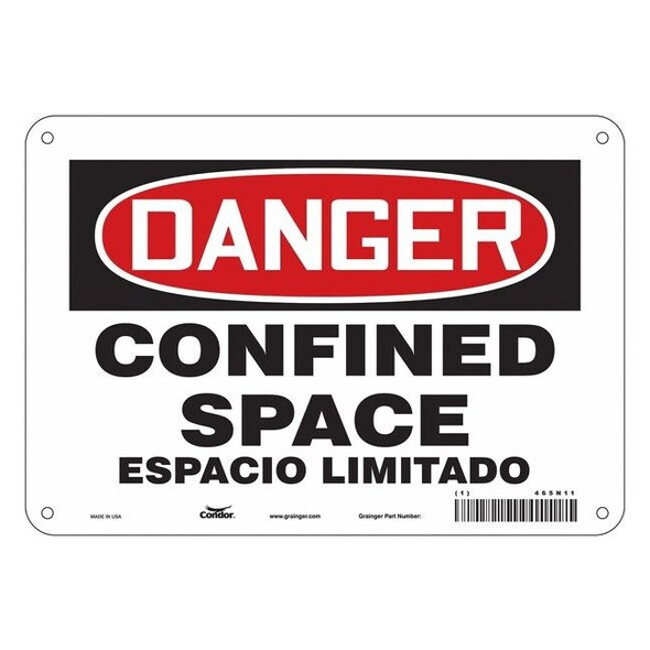 Condor Safety Sign,7" H,10" W,Plastic, 465N11 465N11