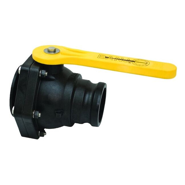 Banjo Manual 2-Way Ball Valve,Flange,Polypro MVSF300FP