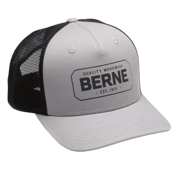 Berne Gray Badge Logo Trucker Cap H181GY22400