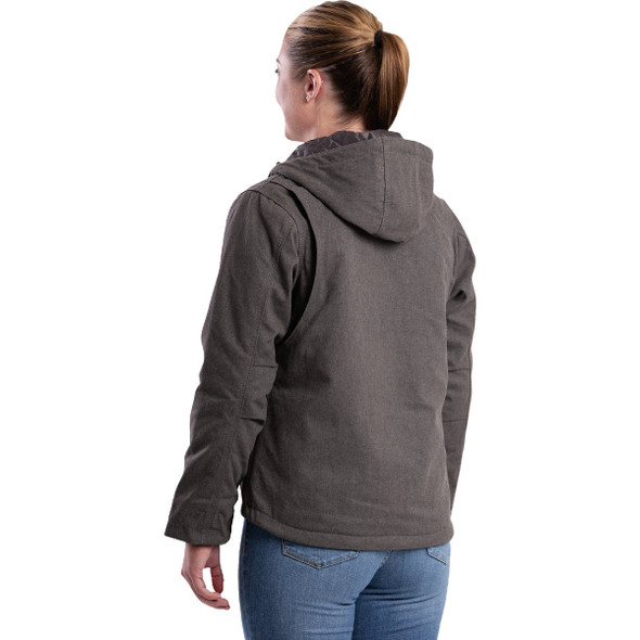 Berne Women's Medium Titanium Heathered Duck Hooded Jacket