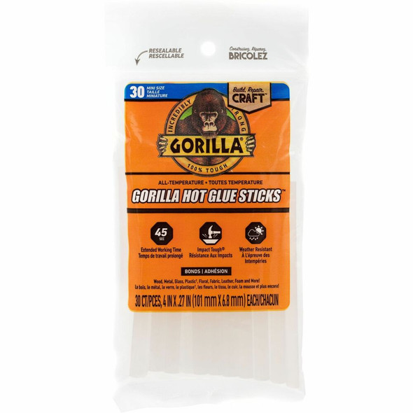 Gorilla Mini Hot Glue Sticks - Clear - 1 Pack
