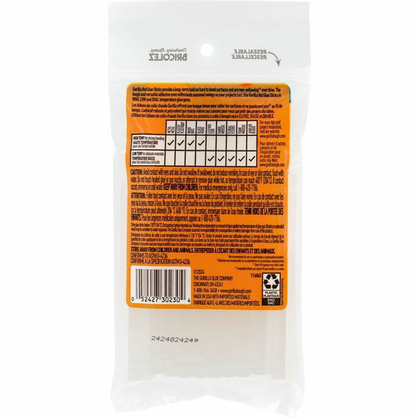 Gorilla Mini Hot Glue Sticks - Clear - 1 Pack