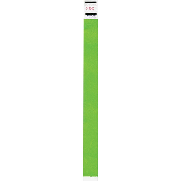 Advantus Neon Tyvek Wristbands - Neon Green - Tyvek - 500 / Pack