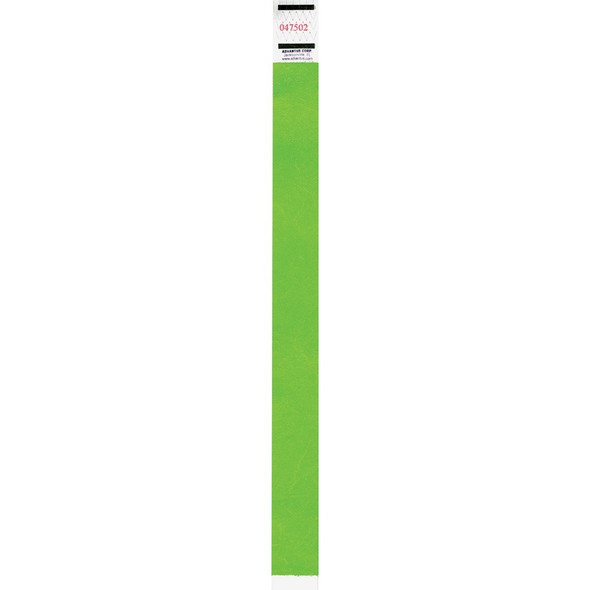 Advantus Neon Tyvek Wristbands - Neon Green - Tyvek - 500 / Pack