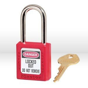 410RED Master Lock Safety Lockout Padlock,1-1/2",Xenoy,Red