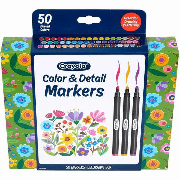 Crayola Color & Detail Marker Set - Fine Marker Point - Multi Ink - 50 / Pack Crayola Color & Detail Marker Set - Fine Marker Point - Multi Ink - 50 / Pack