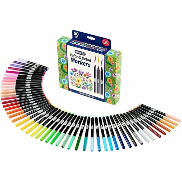 Crayola Color & Detail Marker Set - Fine Marker Point - Multi Ink - 50 - Pack 586751 SPR-CYO586751