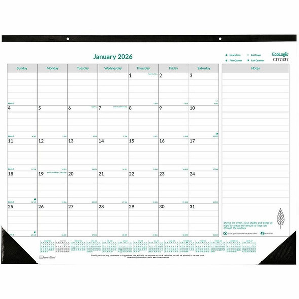 Blueline EcoLogix Desk Pad Calendar C177437