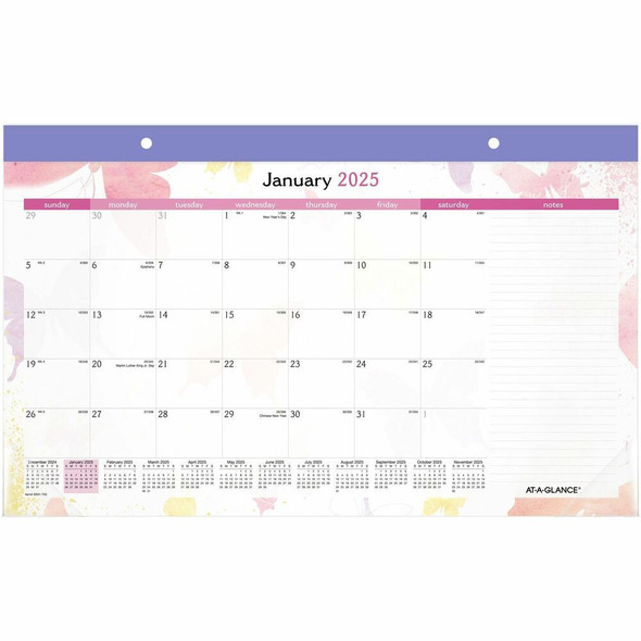 At-A-Glance Watercolors Calendar SK91705
