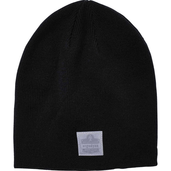 Ergodyne 6812 Ribbed Knit Beanie - Acrylic - Black