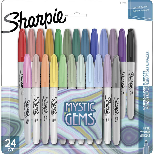 Sharpie Mystic Gems Permanent Markers - Multi Ink - 24 / Pack