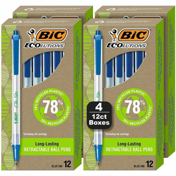BIC ECOlutions Clic Stic Ballpoint Pen CSEM48BE