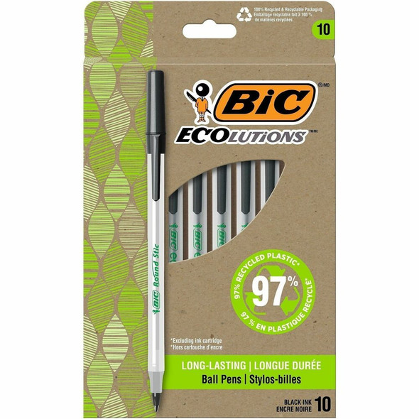 BIC Ecolutions Round Stic Ballpoint Pen GSME10BK
