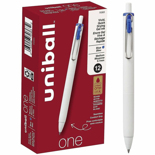 uniball™ ONE Gel Pen - Blue Ink - Gel-based - 12 / Dozen