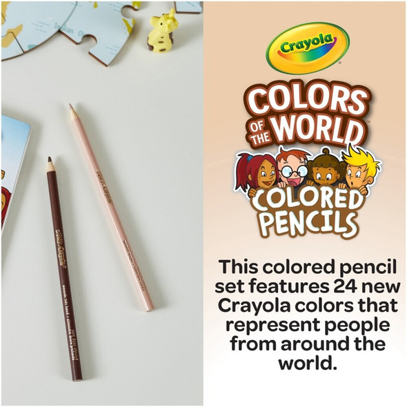 Crayola Colors of the World Colored Pencil - Assorted Lead - 24 - Pack 684607 SPR-CYO684607