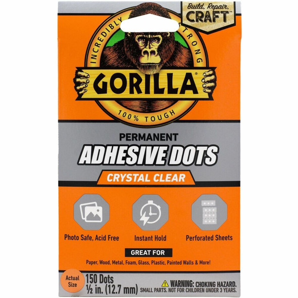 Gorilla Adhesive Dots - Clear - 150 / Pack