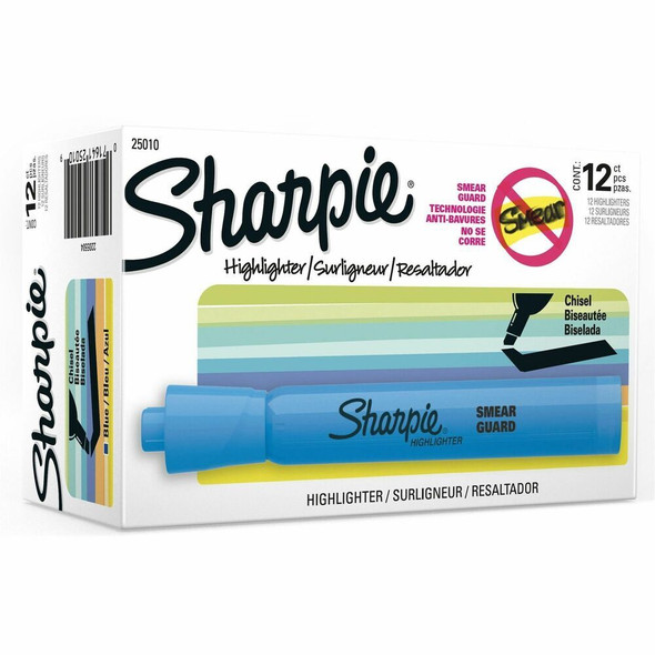 Sharpie Highlighter - Chisel Marker Point - Blue Ink - 1 Dozen