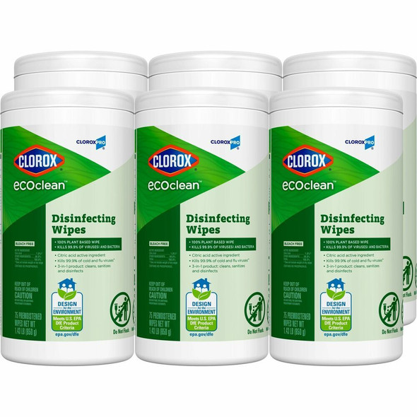 Clorox EcoClean Disinfectant Wipe 60605CT