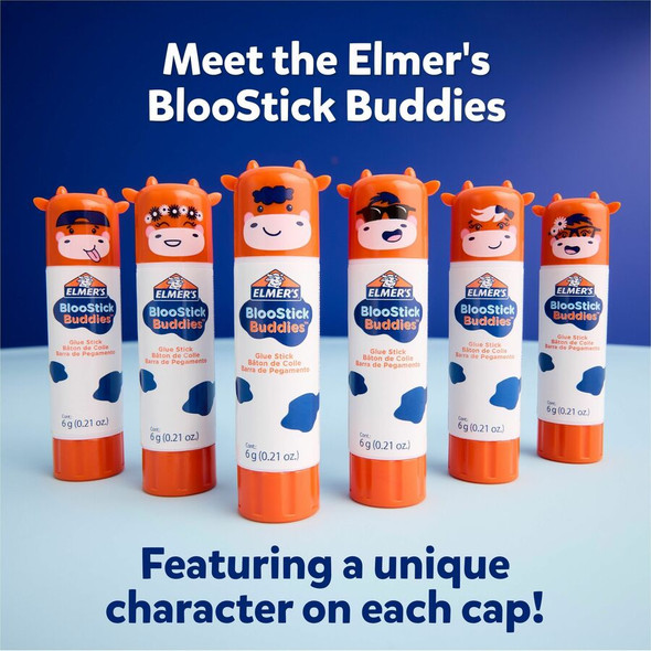 Elmer's BlooStick Buddies Glue Sticks - 0.21 oz - Blue - 4 / Pack