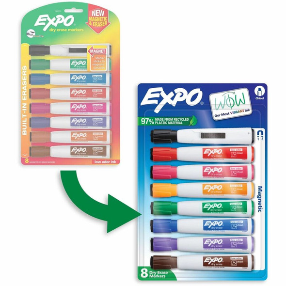 Sharpie Magnetic Dry-erase Marker - Erasable - Assorted Ink- - 8 - Pack 1944741A SPR-SAN1944741A