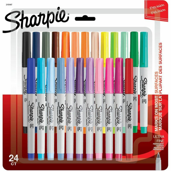Sharpie Permanent Markers - Assorted Ink - Dry - 24 / Pack