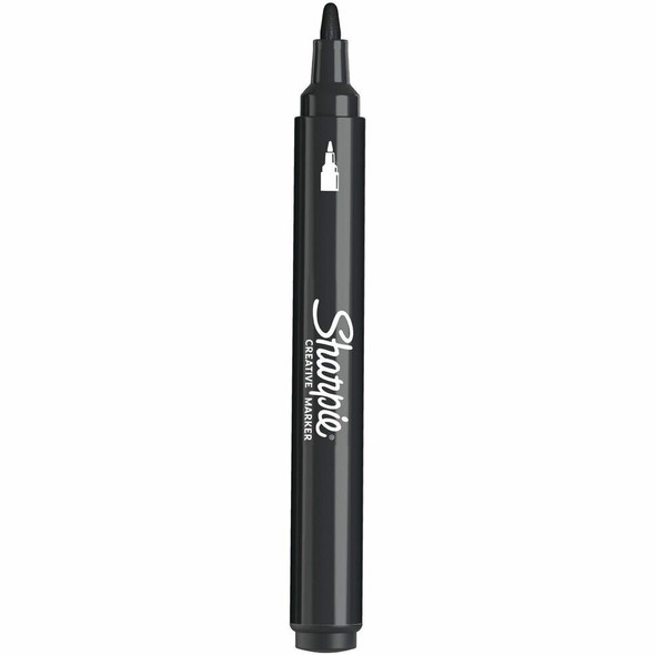 Sharpie Creative Markers - Black Ink - Water Based, Acrylic Based - 6 / Box