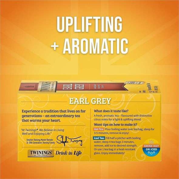 Twinings of London Earl Grey Black Tea Bag - Black Tea - 25 Cup - 25 - Box 09183 SPR-TWG09183