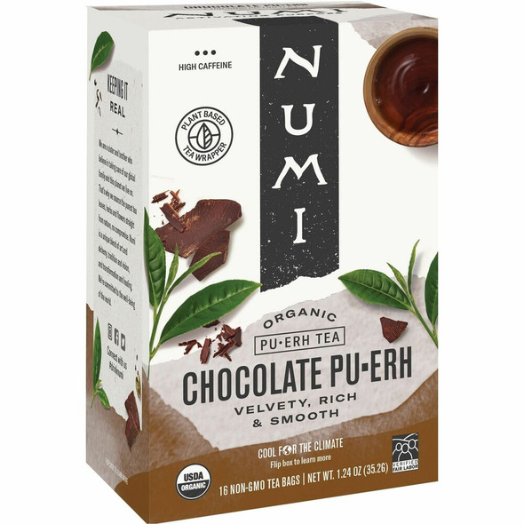 Numi Organic Chocolate Pu-erh Black Tea Bag - Black Tea - 16 - 1 Box
