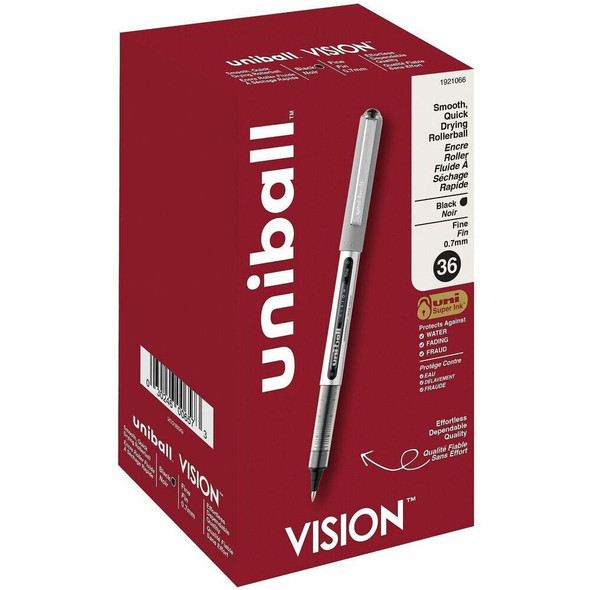 uniball™ Vision Rollerball Pens - Black Ink - Pigment-based - 36 / Pack