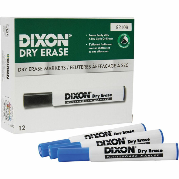 Dixon Dry Erase Markers - Blue Ink - 1 Dozen