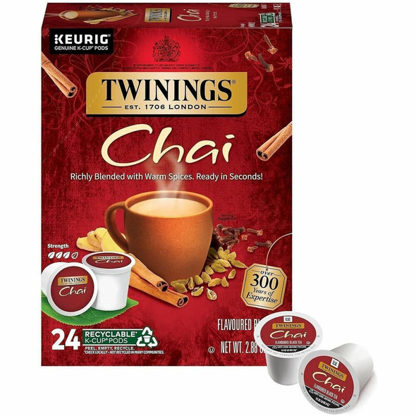 Twinings of London Chai Flavoured Black Tea K-Cup - 24 / Box