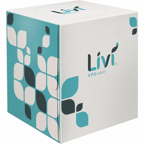 Livi VPG Facial Tissues - 2 Ply - White - Virgin FiberBox - 90/Box - 36 / Carton