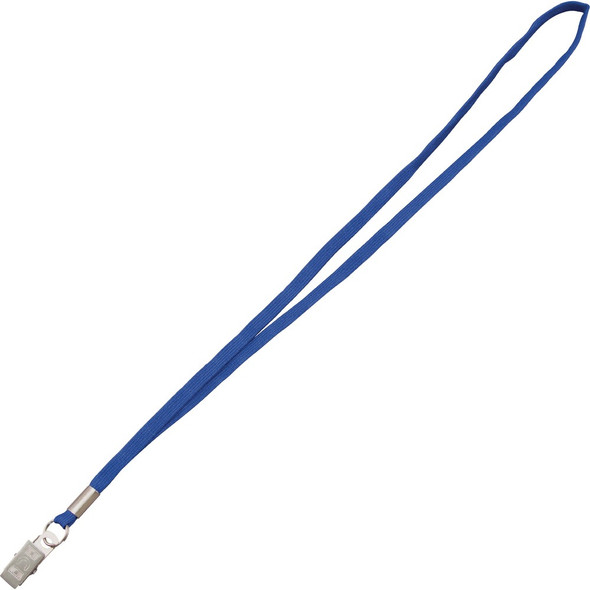 Advantus Flat Clip Lanyard - 36" Length - Blue - Woven, Metal - 100 / Box