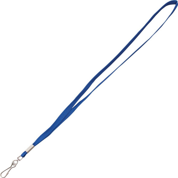 Advantus Metal Clasp Lanyard - 36" Length - Blue - Woven, Metal - 100 / Box