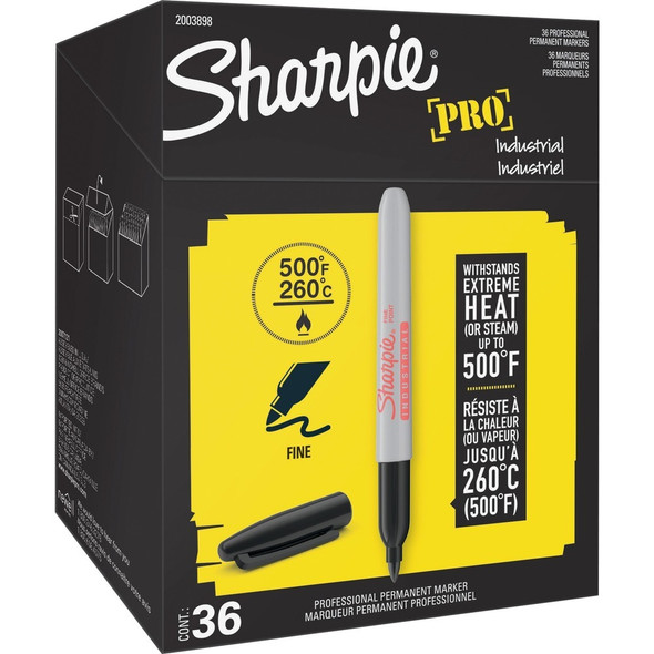 Sharpie Industrial Permanent Markers - Black Ink - 36 / Pack