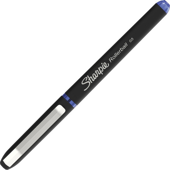 Sharpie Rollerball Pens - 0.5 mm Pen Point - Blue Ink - Black Barrel - 4 / Pack