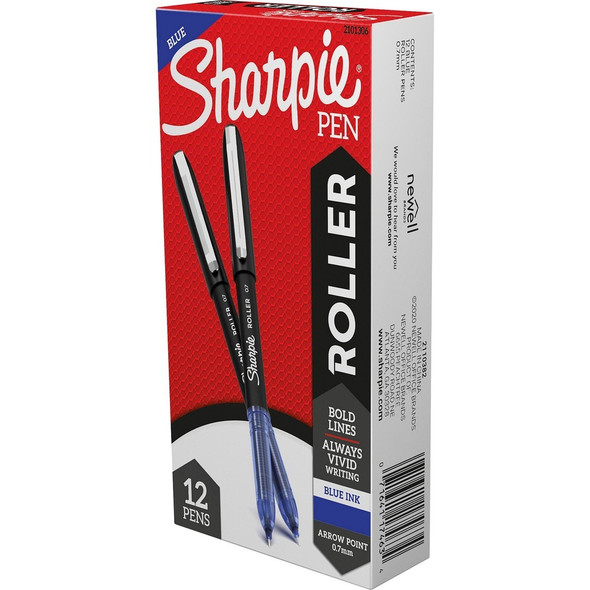 Sharpie Rollerball Pens - Blue Ink - 1 Dozen
