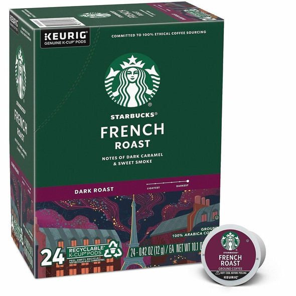 Starbucks K-Cup French Roast Coffee - Dark - K-Cup - French Roast - 24 / Box