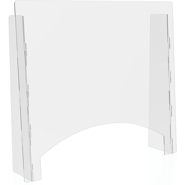 Deflecto Countertop Safety Barrier with Pass Through - Clear - Acrylic
