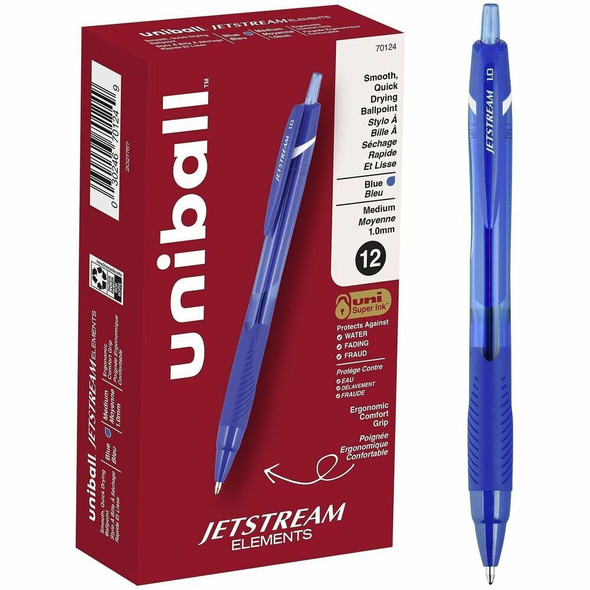 uniball™ Jetstream Elements Ballpoint Pen - Blue Ink - Gel-based - 1 Dozen