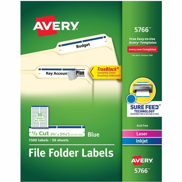 Avery&reg; TrueBlock File Folder Label 5766