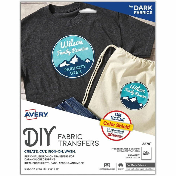 Avery&reg; Dark T-Shirt Transfers - Letter - 8 1/2" x 11"